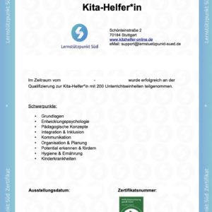 Zertifikat Kita Helfer